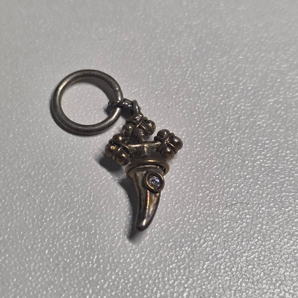 Retired Intention Everlasting Cross Waxing Poetic Brass & Sterling Silver Charm